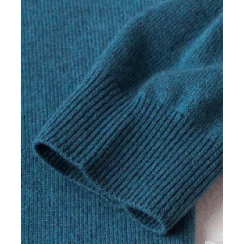 Pure Cashmere Sweater Indigo Turtleneck Winter Men Sweater