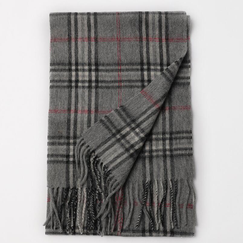 Wool Scarf Winter Men Fringe 100%Wool Scarf Plaid Women High Quality Free Shipping