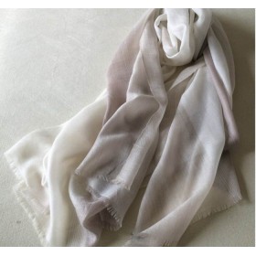 Pure Cashmere Scarves White Gradient Fashional Winter Scarf