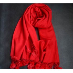 Pure Cashmere Scarves Red Women Fashional Winter Scarf