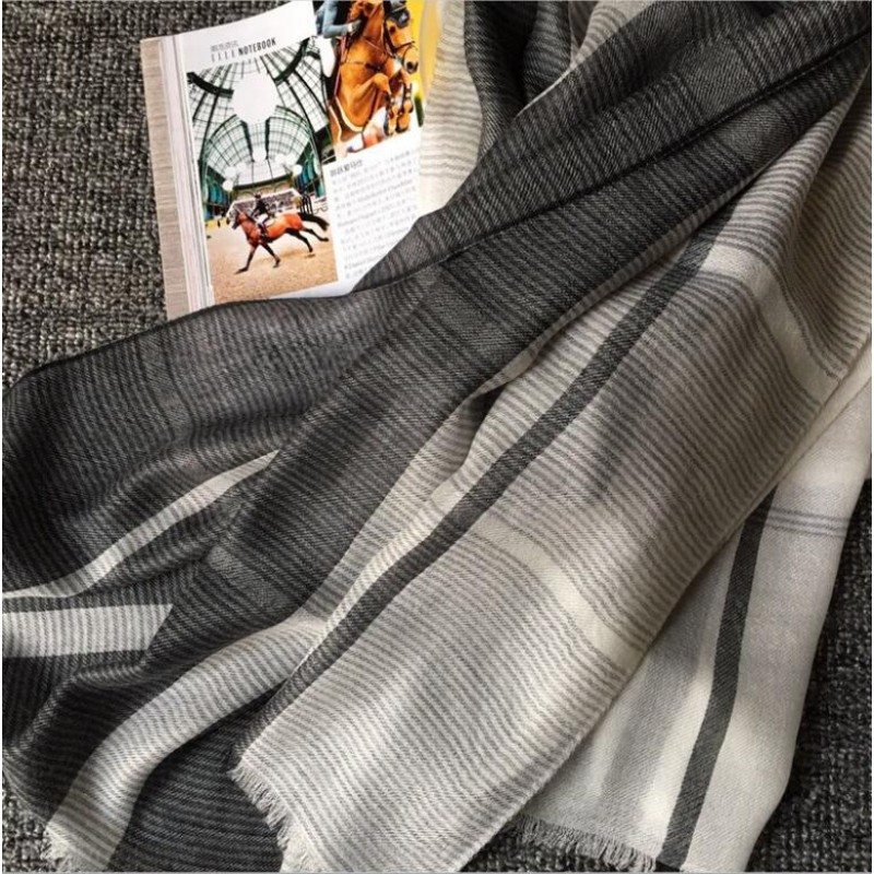 Pure Cashmere Scarves Khaki Plaid Women Fashional Winter Scarf