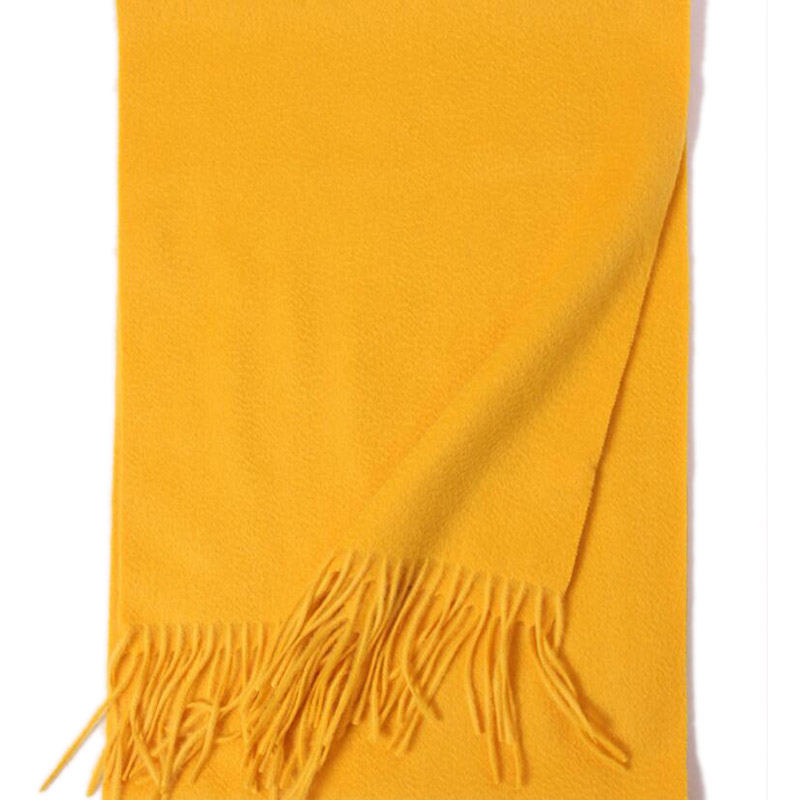 Pure Cashmere Scarves Yellow Women Winter Scarf