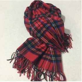 Pure Cashmere Scarves Red Plaid Women Fashional Winter Scarf