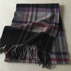 Pure Cashmere Scarves Black Tarton Plaid Women Fashional Winter Scarf