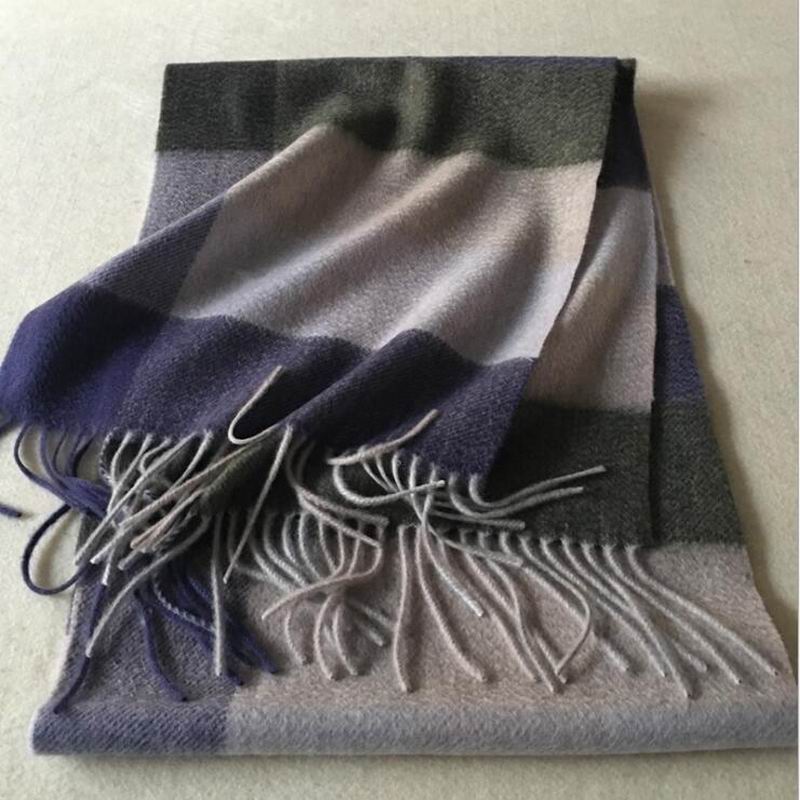 Pure Cashmere Scarves Black Tarton Plaid Women Fashional Winter Scarf