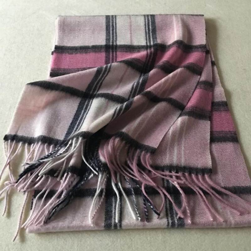 Pure Cashmere Scarves Black Tarton Plaid Women Fashional Winter Scarf