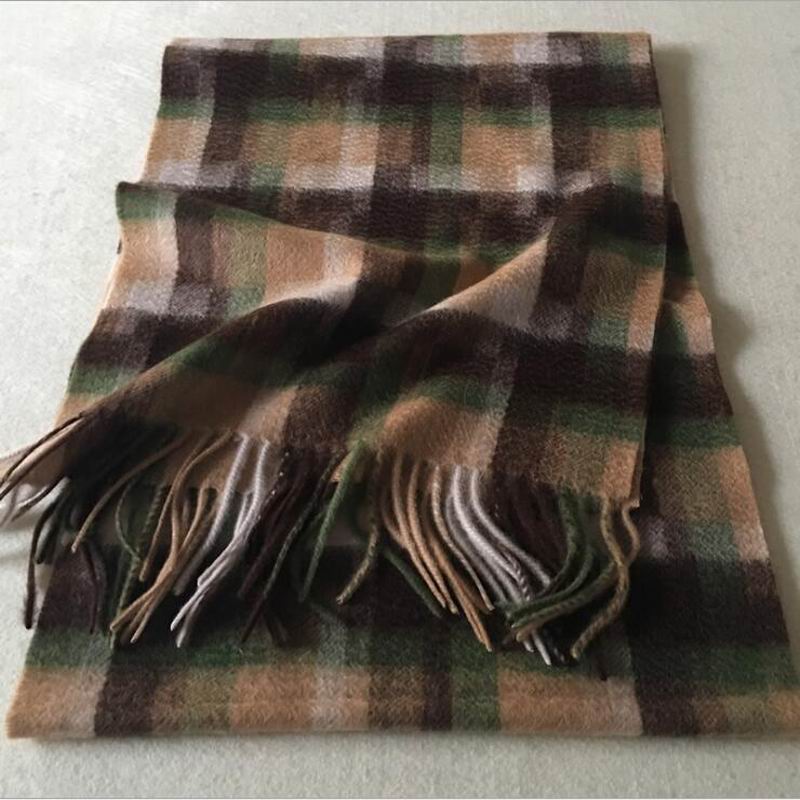 Pure Cashmere Scarves Black Tarton Plaid Women Fashional Winter Scarf